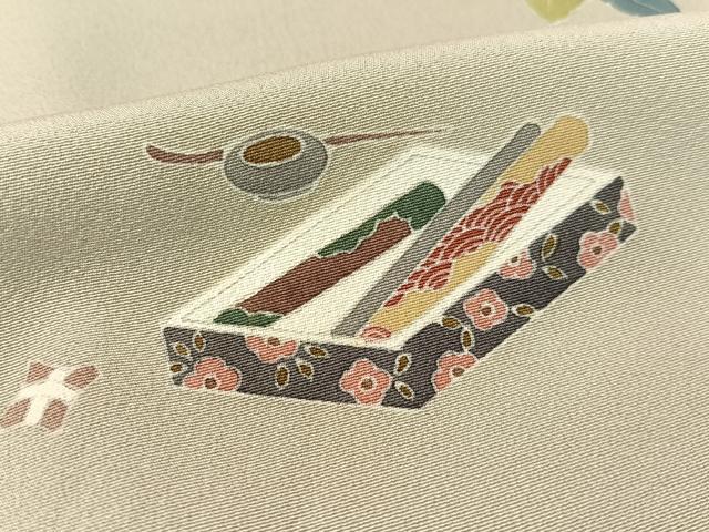 平和屋着物●訪問着 友禅 作家物 手描き 童子遊び 暈し染め 正絹 逸品 CABC9686vp