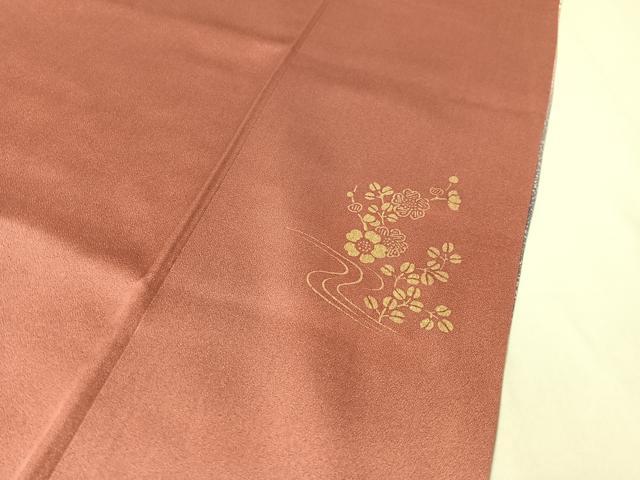 平和屋着物●訪問着 地紙流水花文 たたき染め 金彩 正絹 逸品 CABC9688vp
