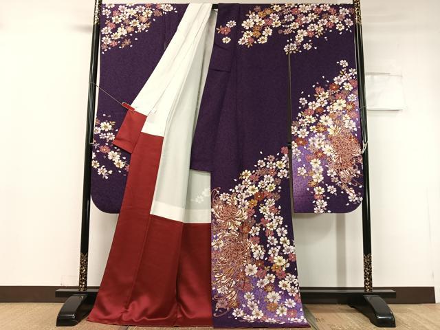 平和屋着物●豪華振袖 乱菊 暈し染め 銀通し地 正絹 逸品 CABC9705vp