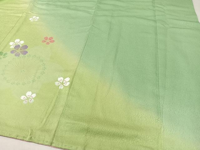平和屋着物●豪華振袖 駒刺繍 舞桜 暈し染め 銀通し地 やまと誂製 正絹 逸品 CABC9707vp