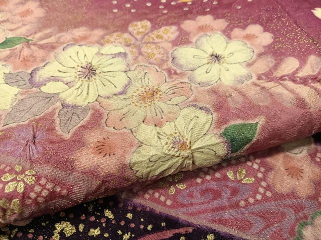 平和屋着物●豪華振袖 辻が花 絞り 手描き 暈し染め 銀通し地 正絹 逸品 CABC9714vp