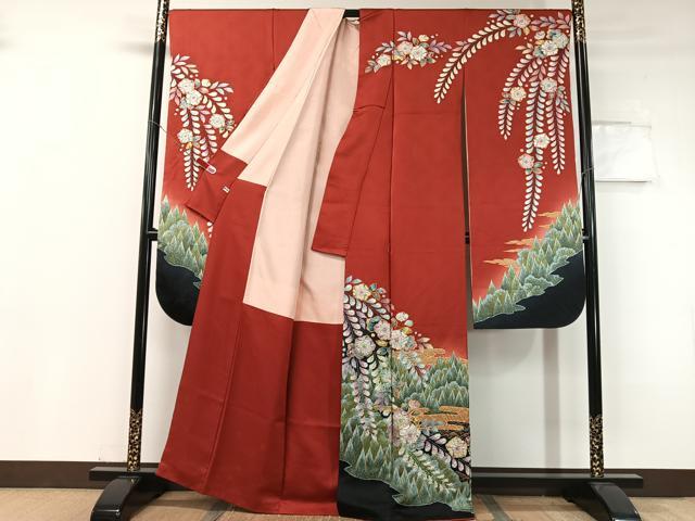 平和屋着物●越後十日町の一流染匠 桐屋・翠山工房 振袖 臈纐纈師 絞り 辻が花 暈し染め 銀通し地 正絹 逸品 CABC9717vp