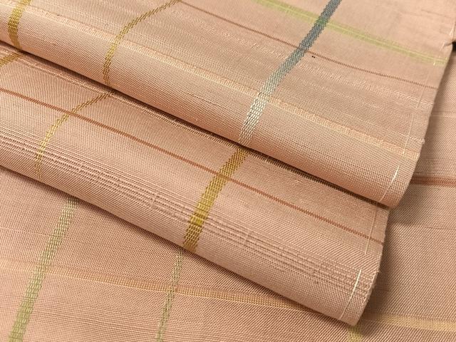 平和屋着物●上質な紬 格子柄 正絹 逸品 未使用 CABC9731vp