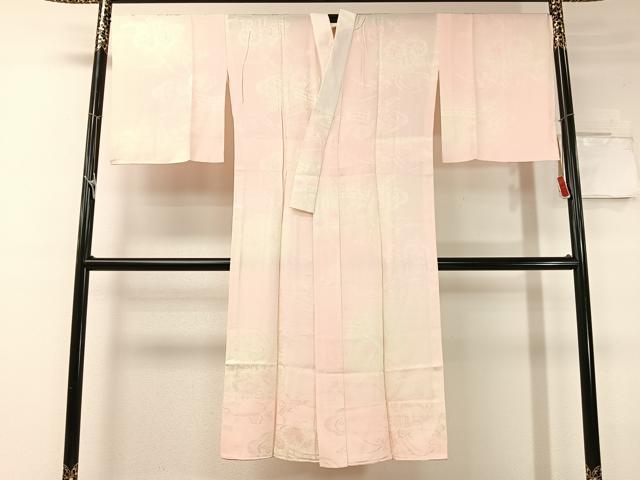 平和屋着物●長襦袢 無双仕立て 御所車花地紋 暈し染め 正絹 逸品 CABC9740vp