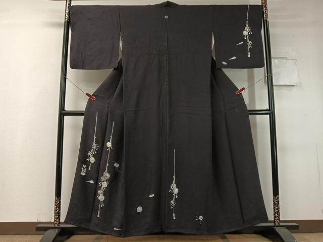 平和屋着物●訪問着 総刺繍 花鈴吉祥文 金銀糸 正絹 逸品 CABC9746vp