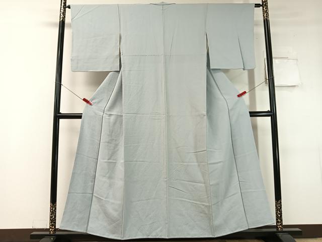 平和屋着物●上質な色無地 月白色 鬼しぼ縮緬 正絹 逸品 CABC9756vp