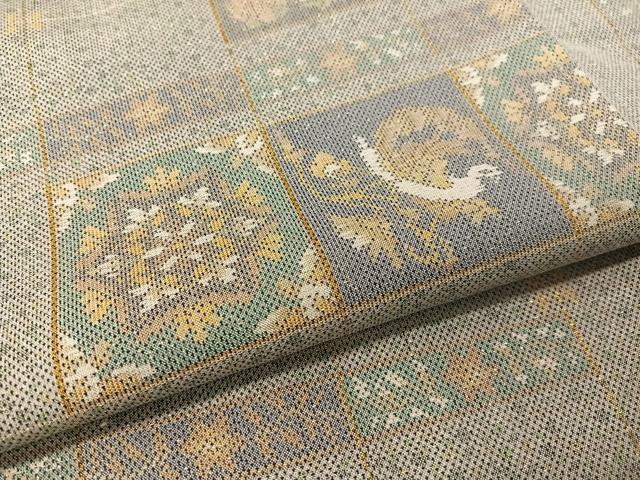 平和屋着物●本場大島紬 白大島 9マルキ 鳳凰更紗横段文 金通し地 正絹 逸品 未使用 CABC9768vp