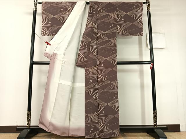 平和屋着物●優彩小紋 堅牢染 夢浪漫 鬼しぼ縮緬 反端付き 正絹 逸品 未使用 CABC9817vp