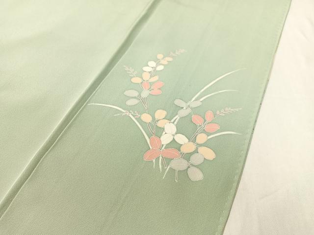 平和屋着物●訪問着 駒刺繍 重ね山花文 暈し染め 金彩 正絹 逸品 CABC9858vp