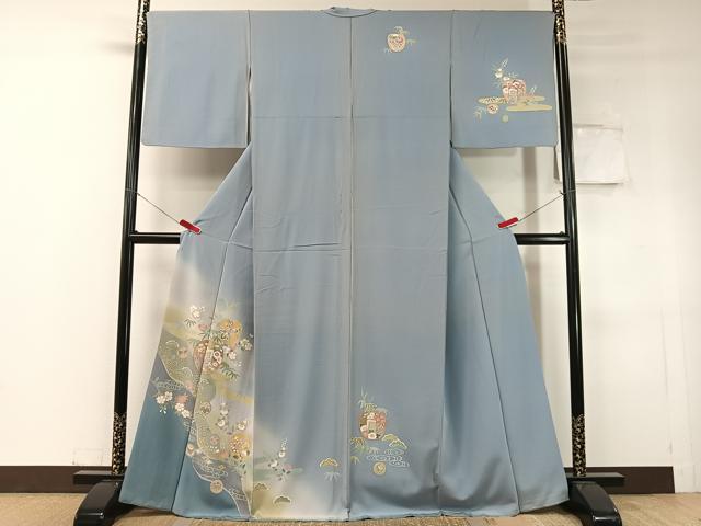 平和屋着物●訪問着 道長御所車花文 暈し染め 金彩 正絹 逸品 CABC9859vp