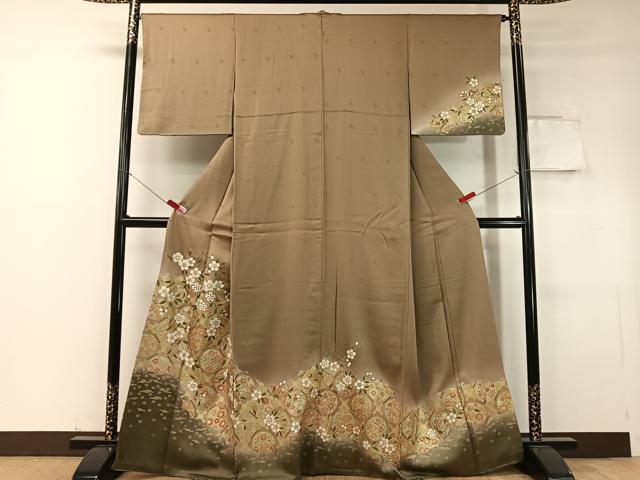 平和屋着物●訪問着 天井花丸文 暈し染め 金銀彩 正絹 逸品 CABC9909vp