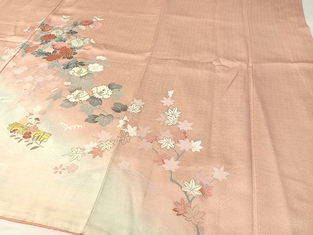 平和屋着物●訪問着 花筏文 暈し染め 金銀彩 正絹 逸品 未使用 CABC9950vp