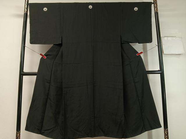 平和屋着物●男性 黒紋付 正絹 逸品 未使用 CABC9995vp