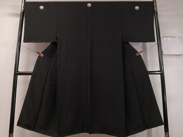 平和屋着物●男性 黒紋付 正絹 逸品 CABC9996vp