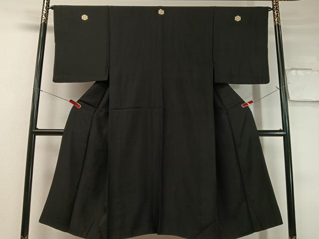 平和屋着物●男性 黒紋付 正絹 逸品 CABC9997vp