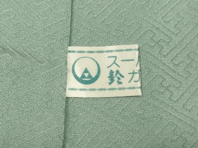 平和屋着物●上質な色無地 紋意匠 錆青磁色 鈴乃屋扱い 正絹 逸品 CABD0014ut