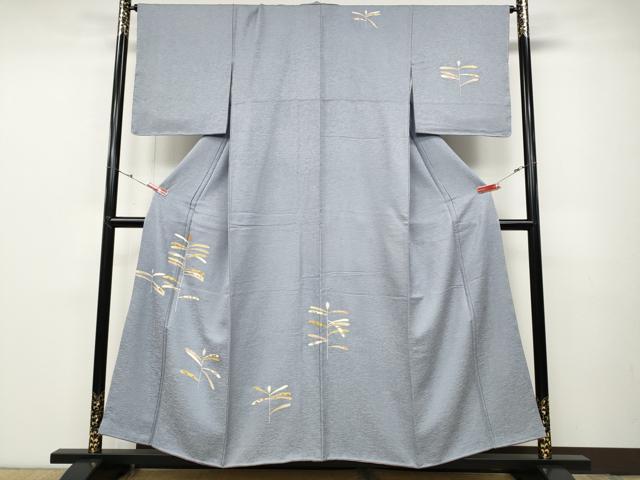 平和屋着物●訪問着 羽賀寿峰 駒刺繍 吉祥枝花文 金彩 正絹 逸品 未使用 CABD0051ut