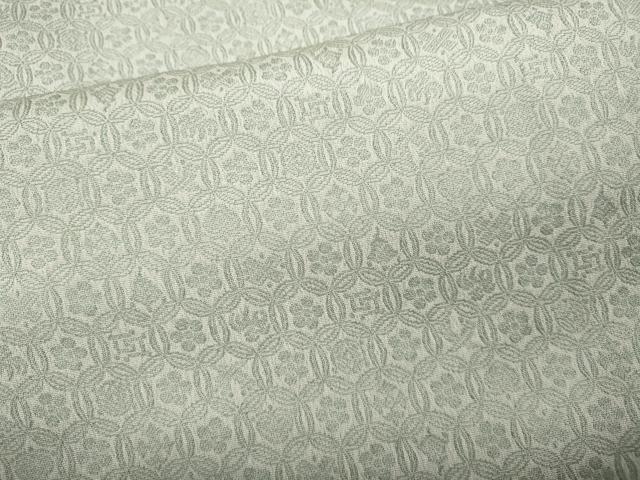 平和屋着物●上質なお召 吉祥花文 正絹 逸品 CABD0067ut