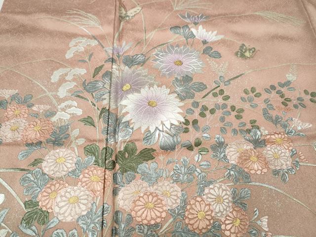平和屋着物●訪問着 螺鈿 花蝶文 金銀彩 正絹 逸品 CABD0077ut