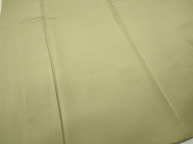 平和屋着物●上質な色無地 若葉色 正絹 逸品 CABD0081ut