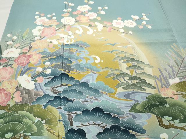 平和屋着物●豪華色留袖 友禅 作家物 立波草花文 暈し染め 正絹 逸品 CABD0086ut