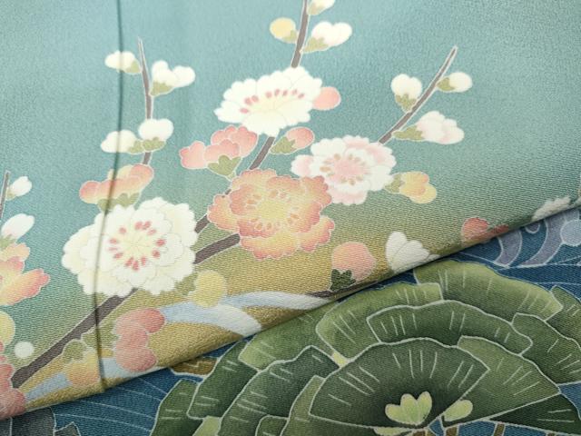 平和屋着物●豪華色留袖 友禅 作家物 立波草花文 暈し染め 正絹 逸品 CABD0086ut