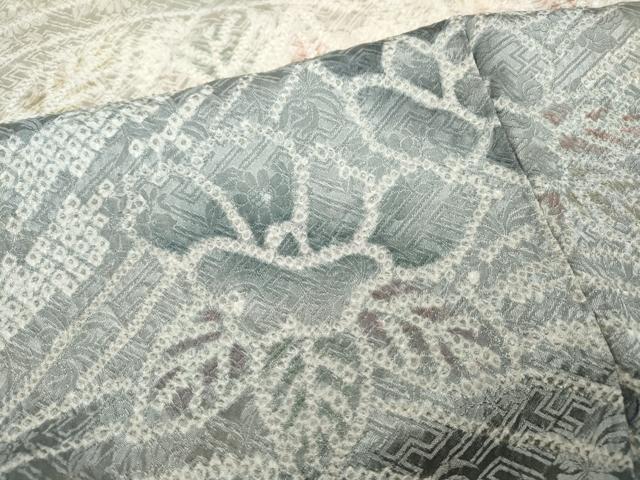 平和屋着物●訪問着 総絞り 草花文 暈し染め 正絹 逸品 CABD0088ut