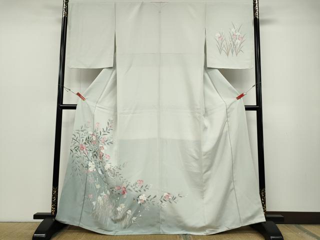 平和屋着物●訪問着 友禅 休み鳥枝花文 暈し染め 正絹 逸品 未使用 CABD0090ut