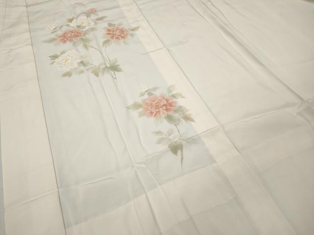 平和屋着物●長襦袢 無双仕立て 手描き 枝花文 正絹 逸品 CABD0092ut