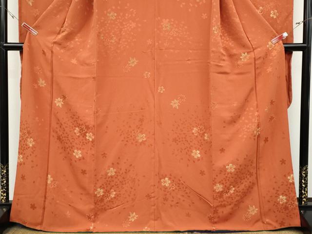 平和屋着物●ファッションデザイナー 花井幸子 振袖 寿光織 舞桜文 金糸 正絹 逸品 CABD0103ut
