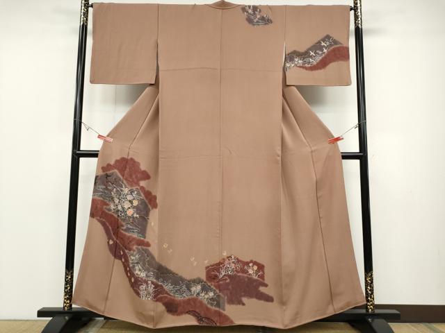 平和屋着物●訪問着 絞り 道長花鳥文 金彩 正絹 逸品 CABD0126ut