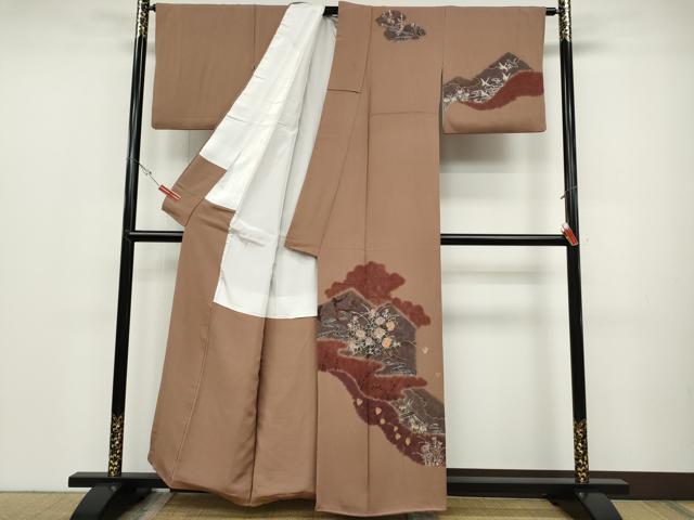 平和屋着物●訪問着 絞り 道長花鳥文 金彩 正絹 逸品 CABD0126ut