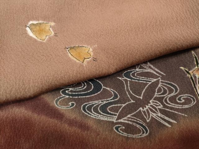平和屋着物●訪問着 絞り 道長花鳥文 金彩 正絹 逸品 CABD0126ut