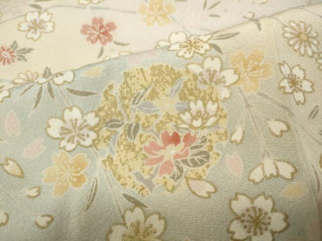 平和屋着物●訪問着 駒刺繍 熨斗雪輪枝花文 金彩 正絹 逸品 CABD0127ut