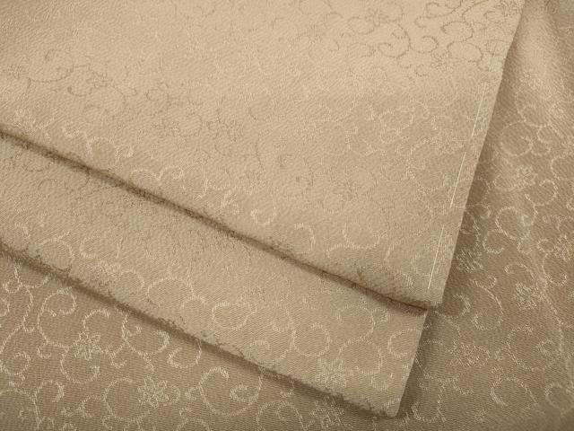 平和屋着物●上質な色無地 花唐草地紋 洗柿色 正絹 逸品 CABD0129ut