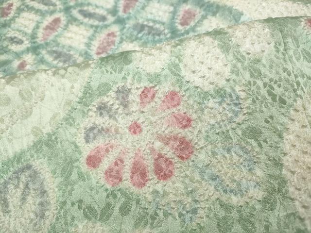 平和屋着物●訪問着 総絞り 流水舞花文 正絹 逸品 CABD0134ut