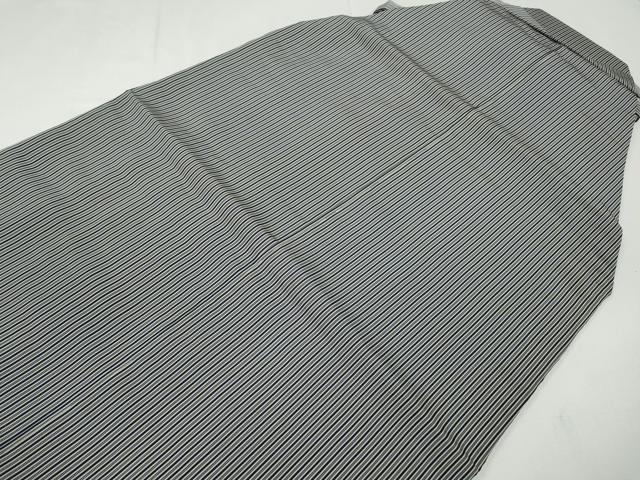 平和屋着物●男性 精巧昆龍平 馬乗り袴 縞 反端付き 正絹 逸品 未使用 CABD0145ut