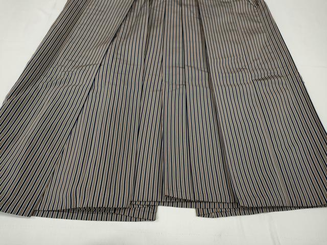 平和屋着物●男性 馬乗り袴 縞 正絹 逸品 CABD0150ut
