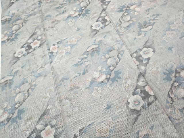 平和屋着物●本場大島紬 白大島 7マルキ 道長花文 正絹 逸品 未使用 CABD0152ut