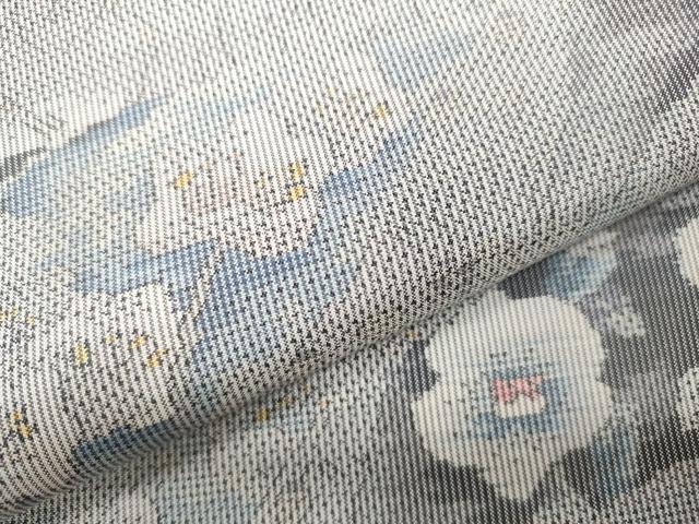平和屋着物●本場大島紬 白大島 7マルキ 道長花文 正絹 逸品 未使用 CABD0152ut
