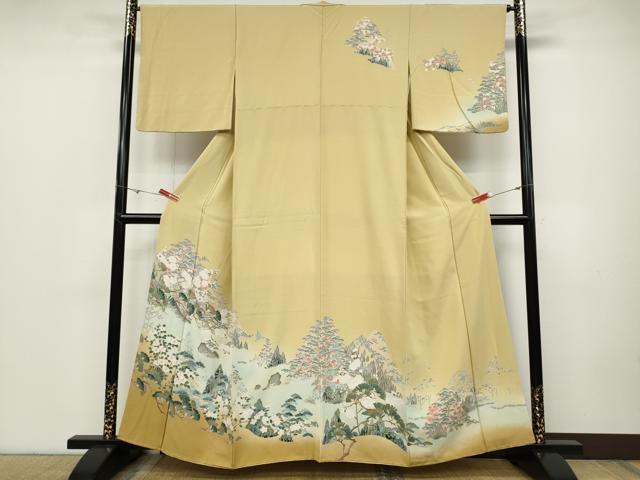 平和屋着物●訪問着 草花文 暈し染め 正絹 逸品 CABD0154ut