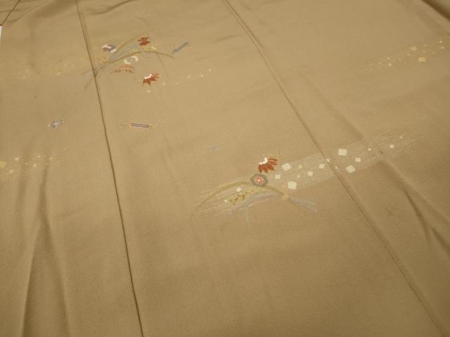 平和屋着物●訪問着 駒刺繍 稲 宝尽くし文 金彩 正絹 逸品 CABD0167ut