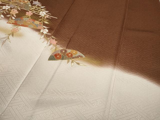 平和屋着物●訪問着 駒刺繍 櫛 枝垂れ花文 暈し染め 金彩 正絹 逸品 CABD0203ut