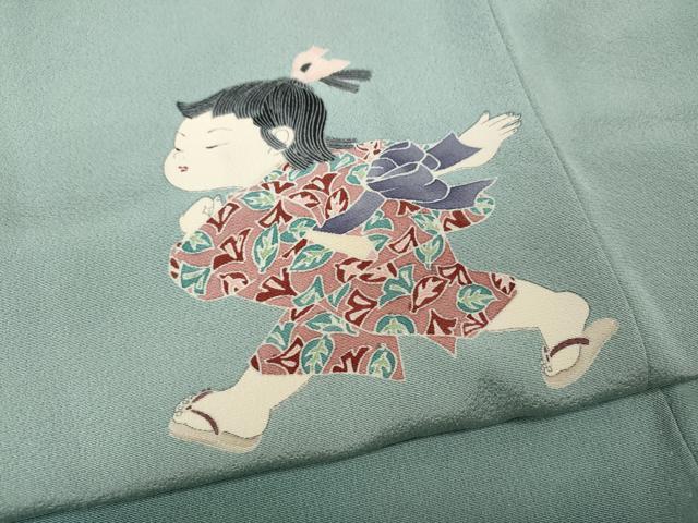 平和屋着物●訪問着 友禅 作家物 童子遊び 暈し染め 正絹 逸品 CABD0205ut