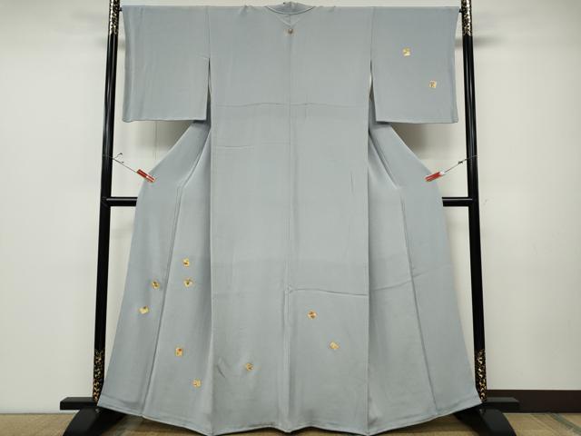 平和屋着物●訪問着 総刺繍 色紙草花文 金彩 鬼しぼ縮緬 正絹 逸品 CABD0206ut