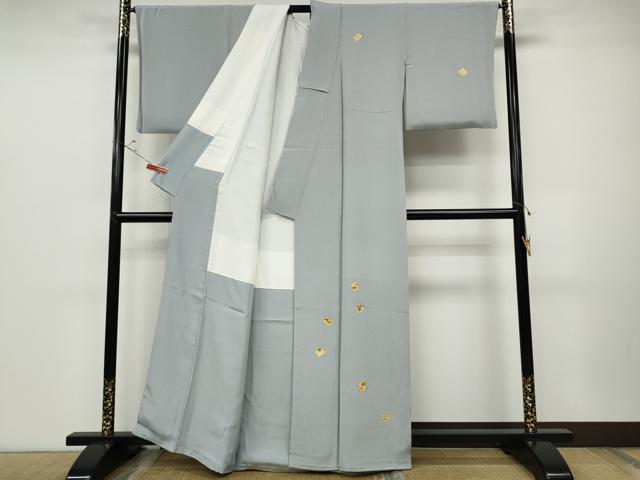 平和屋着物●訪問着 総刺繍 色紙草花文 金彩 鬼しぼ縮緬 正絹 逸品 CABD0206ut