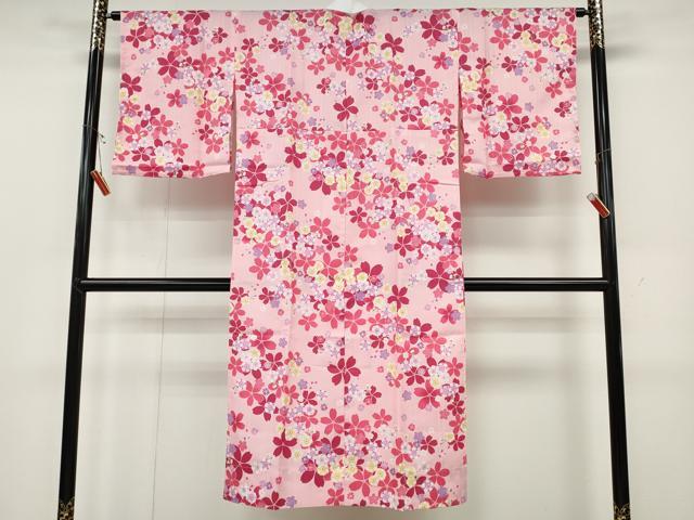 平和屋着物●長襦袢 無双仕立て 舞桜文 洗える着物 CABD0235ut