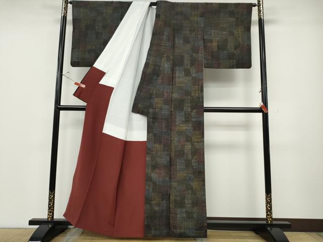 平和屋着物●上質な紬 吉祥文 正絹 逸品 CABD0252ut