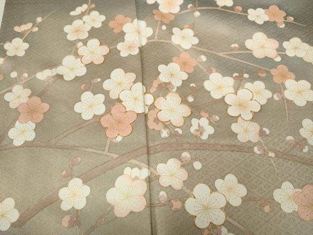 平和屋着物●訪問着 駒刺繍 流水枝花文 暈し染め 金彩 正絹 逸品 CABD0274ut