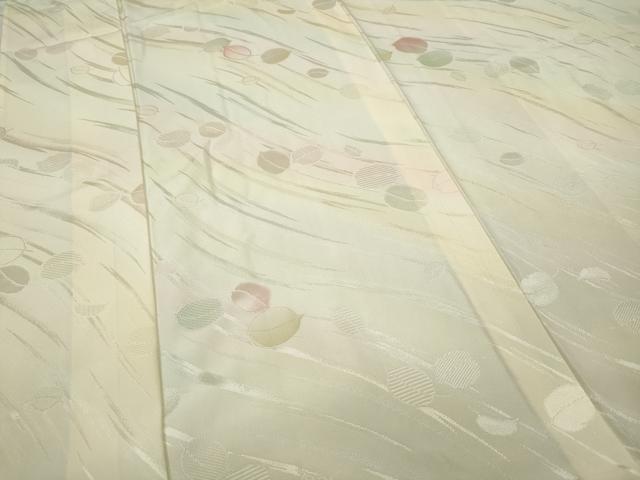平和屋着物●長襦袢 単衣 舞葉文 地紋起こし 半衿刺繍 正絹 逸品 CABD0278ut